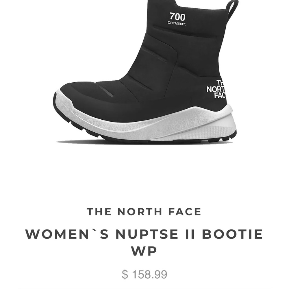 The North Face Women's Nuptse II Bootie WP - Black and White